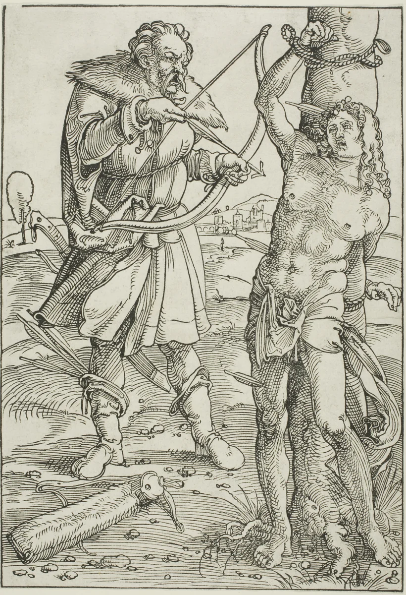 The Martyrdom of Saint Sebastian by Hans Baldung Grien, print, 1500-1512