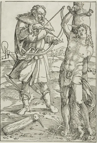 The Martyrdom of Saint Sebastian by Hans Baldung Grien, print, 1500-1512
