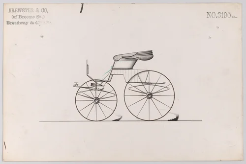 Design for Road Wagon, no. 3190a by Brewster & Co., drawing, 1875