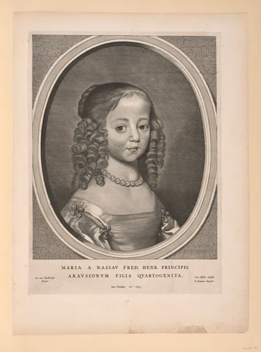 Mary, Princess of Orange Nassau, from Nine Portraits by Cornelis Visscher, print, 1649