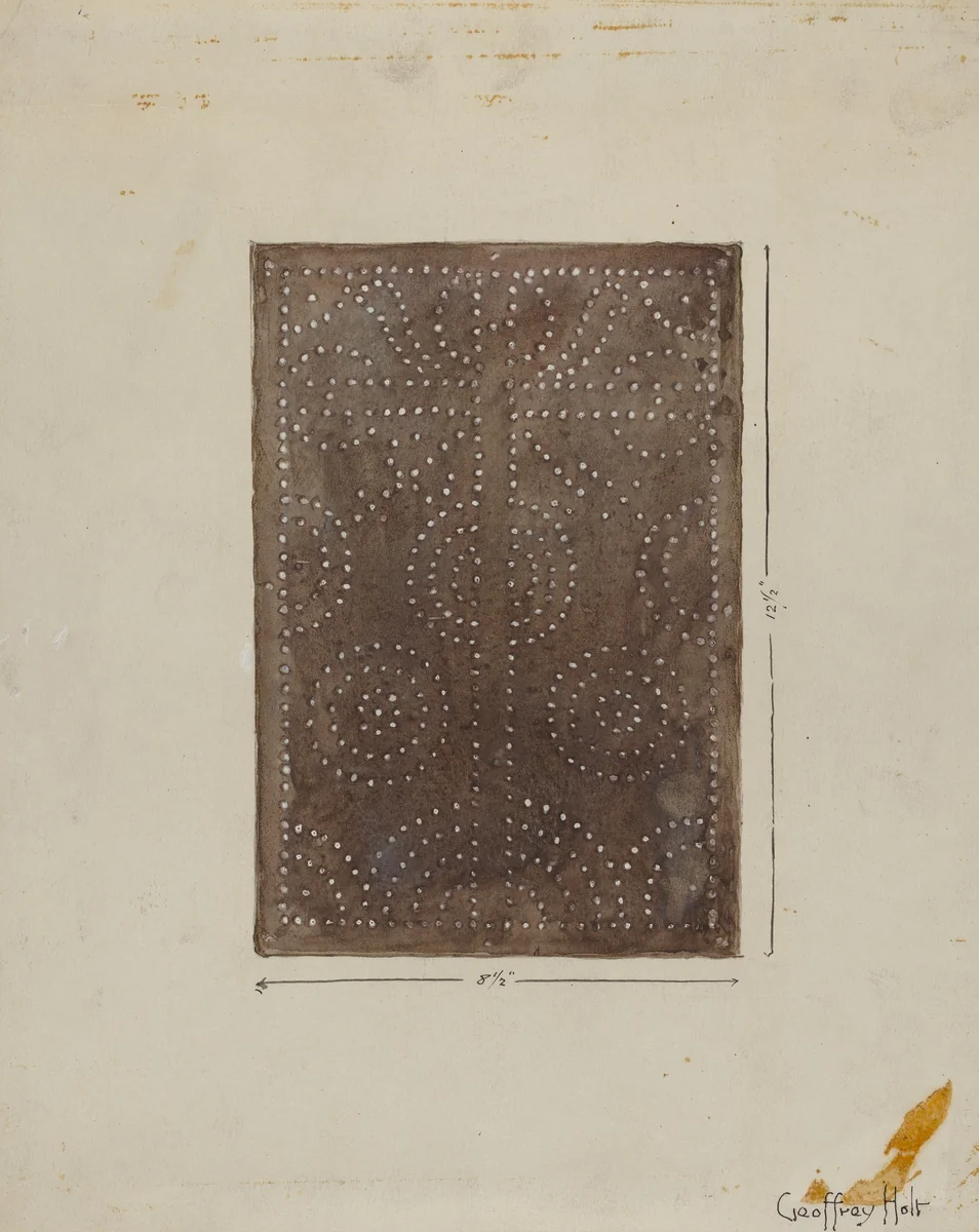 Pierced Metal Screen from Confessional by Geoffrey Holt, index of american design, 1936