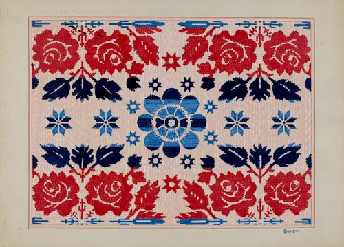 Coverlet by Cornelius Christoffels, index of american design, 1936