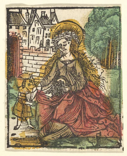St. Elizabeth (copy ?) by Hans Baldung, print, 1512-1600
