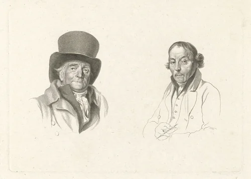 Portretten van Johannes Petrus van Horstok en Warner Horstink by Jacob Ernst Marcus, print, 1813