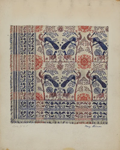 Woven Coverlet by Mary Berner, index of american design, 1936