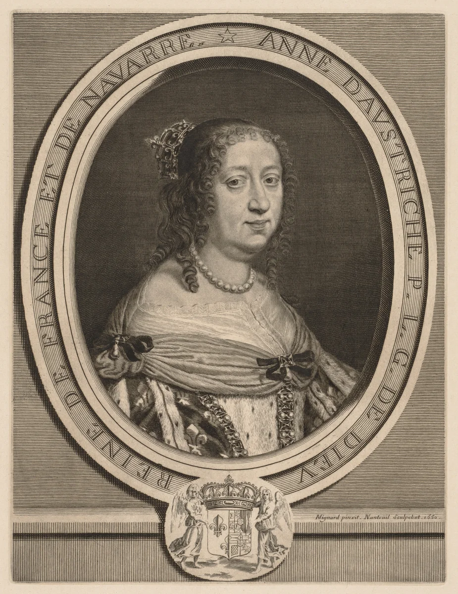 Anne of Austria, Queen of France by Robert Nanteuil, print, 1660