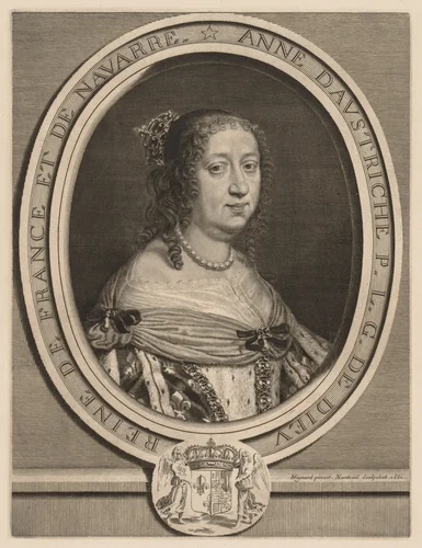 Anne of Austria, Queen of France by Robert Nanteuil, print, 1660