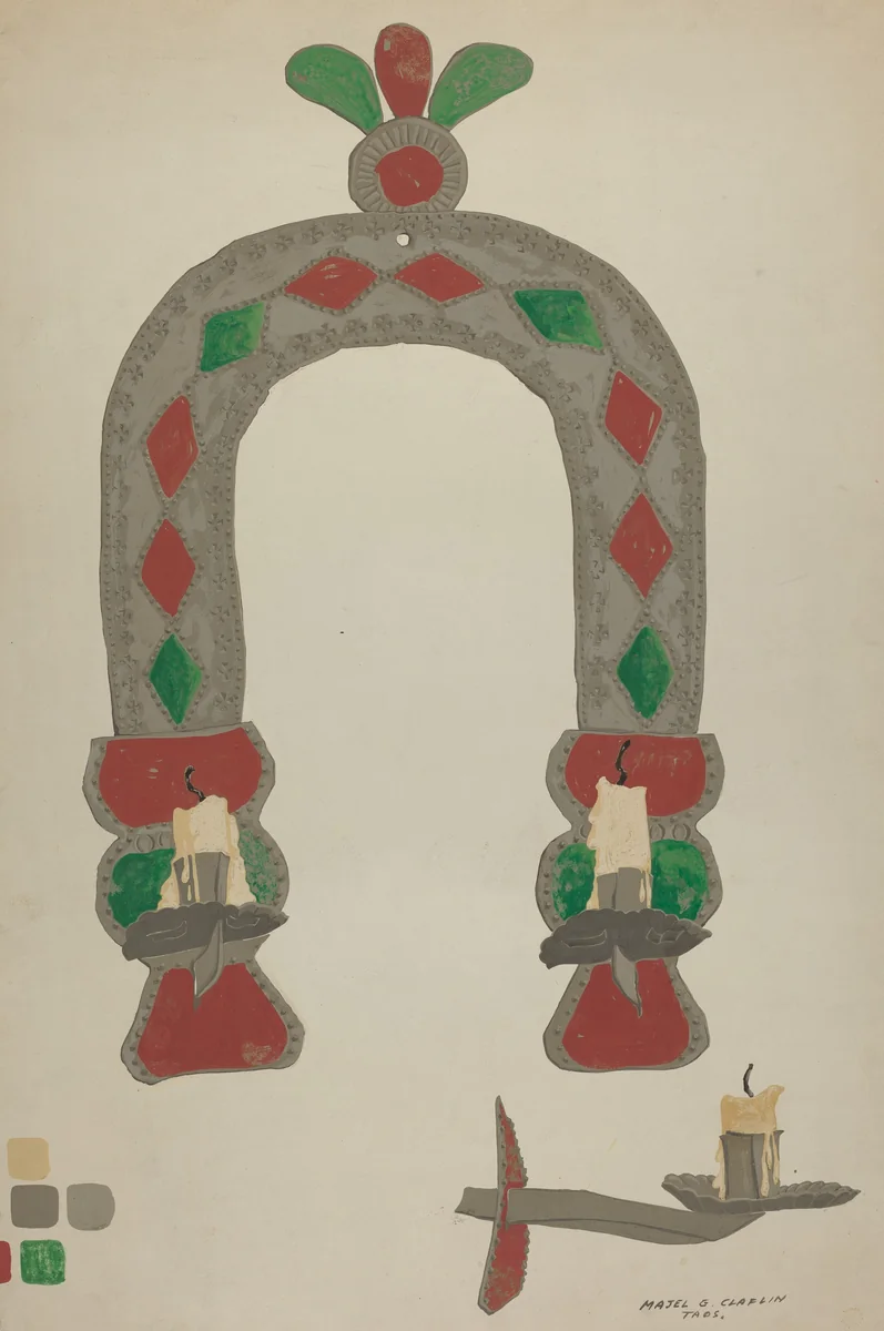 Candlestick Sconce by Majel G. Claflin, index of american design, 1935-1942