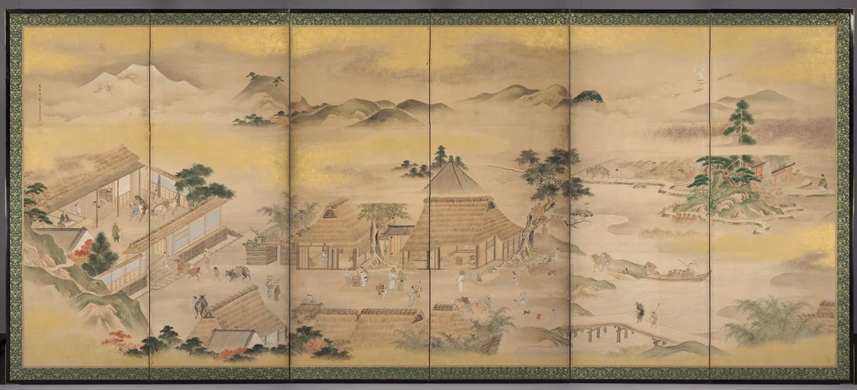 Spring and Autumn Farming (Autumn) by Kō Sūkoku, painting, 1750-1799
