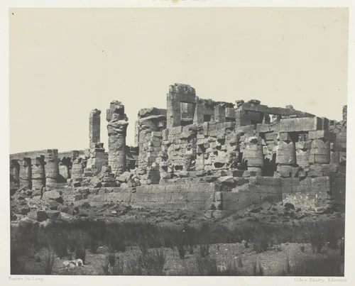 Palais de Karnak, Salle Hypostyle, Prise à l'Angle Nord-Est; Thèbes, plate 34 from the album "Egypte, Nubie, Palestine et Syrie" (1852) by Maxime Du Camp, photograph, 1849-1851