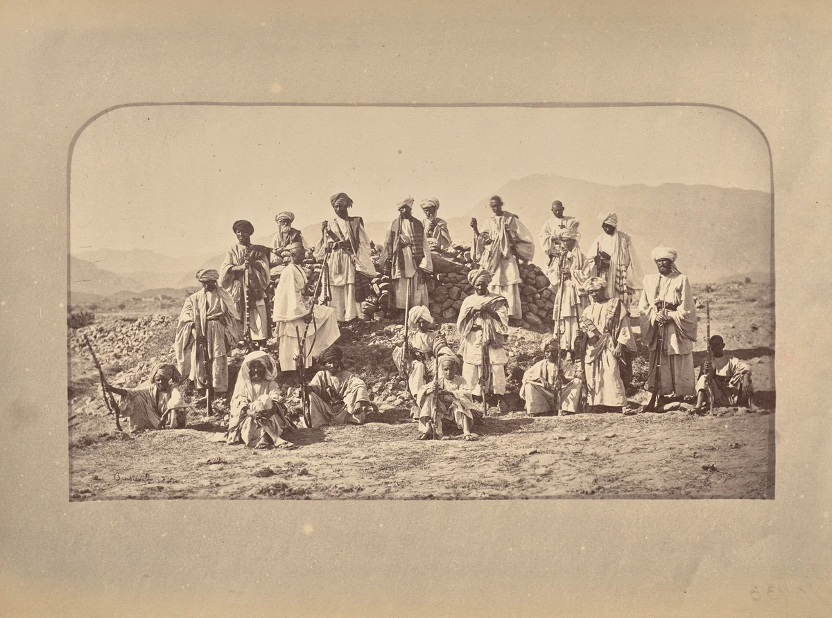Afridi Picket near Jumrood by John Burke, photograph, 1878-1880