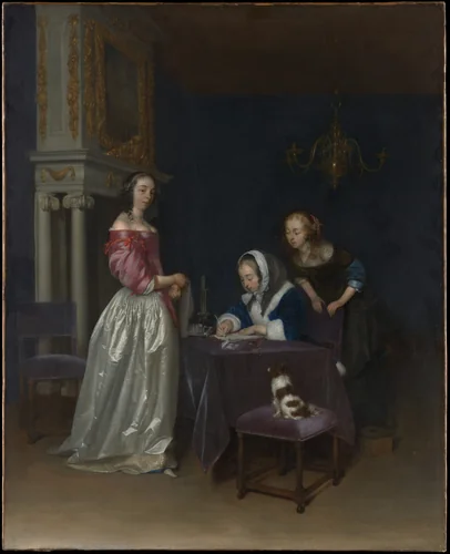 Curiosity by Gerard ter Borch, painting, 1660-1662
