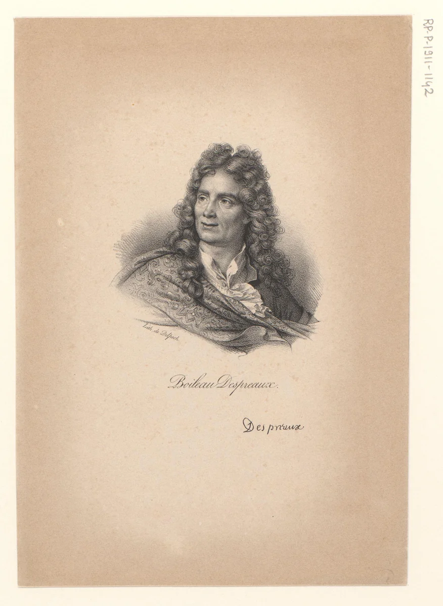 Portret van Nicolas Boileau-Despréaux by anonymous, print, 1818-1842