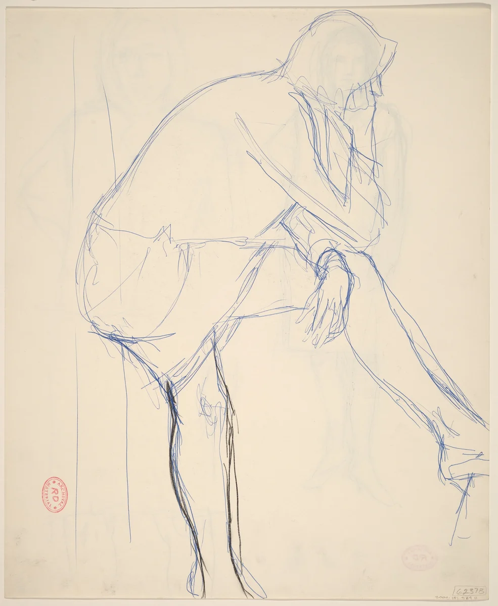 Untitled [side view of woman] [verso] by Richard Diebenkorn, drawing, 1955-1967