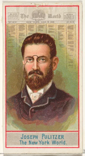 Joseph Pulitzer, The New York World, from the American Editors series (N1) for Allen & Ginter Cigarettes Brands by Allen & Ginter, print, 1887