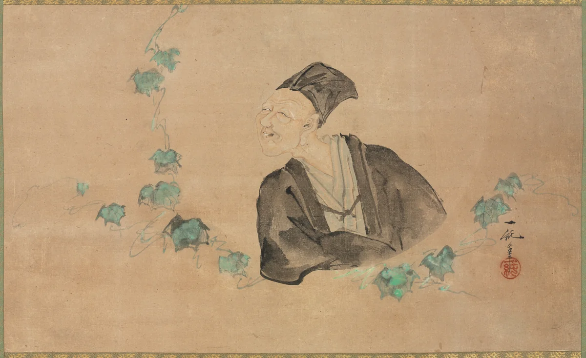 Portrait of Basho by Ichijun, painting, 1700-1799