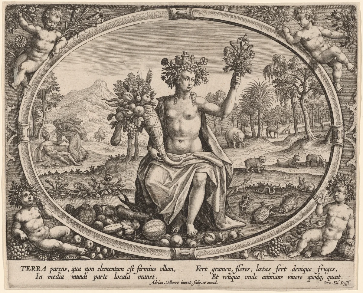 Terra (Earth) by Adriaen Collaert, print, 1587