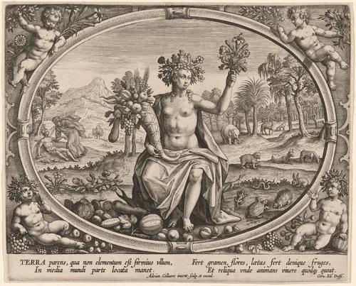 Terra (Earth) by Adriaen Collaert, print, 1587