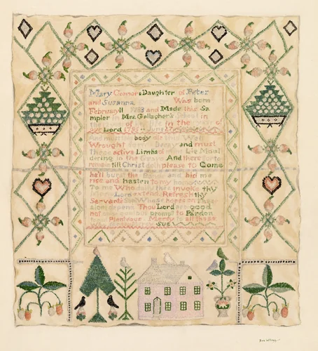 Sampler by Eva Wilson, index of american design, 1938