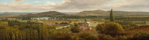 Panoramic Landscape near the River Moselle by Théodore Rousseau, painting, 1825-1835