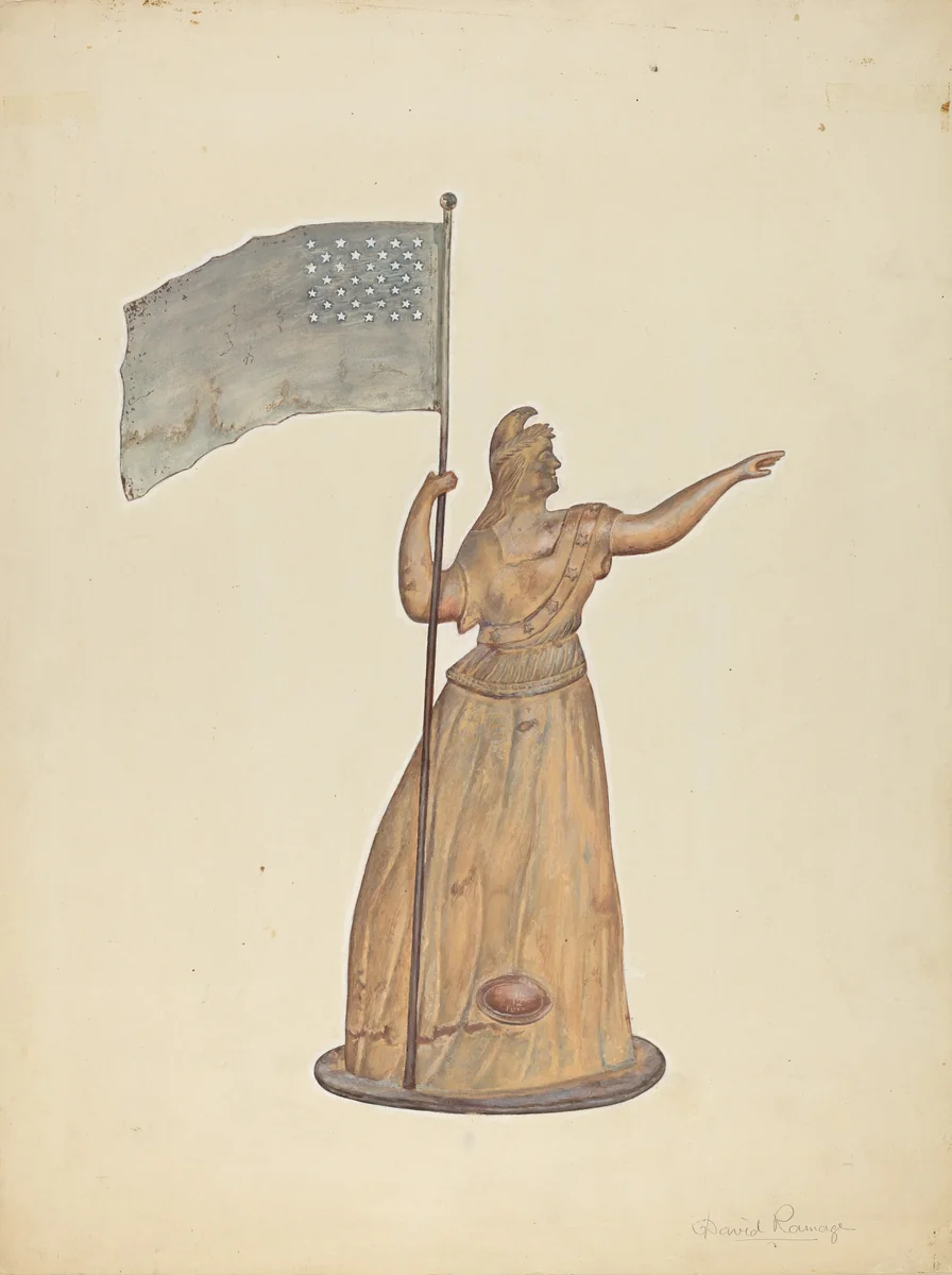 Weather Vane - "Goddess of Liberty" by David Ramage, index of american design, 1937