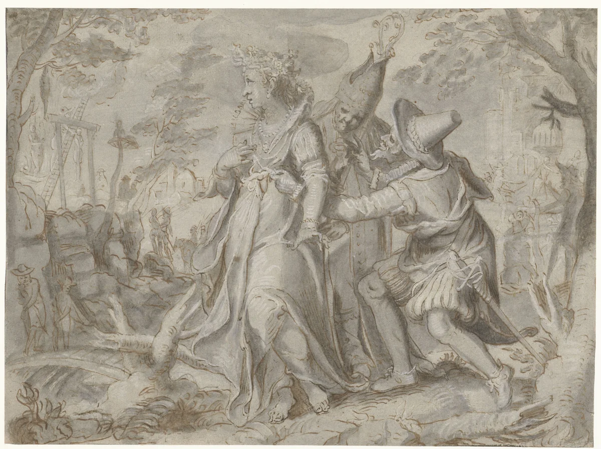 Bedreigingen voor de Nederlanden by anonymous, drawing, 1600-1699