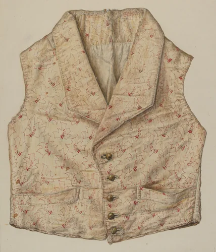Quilted Silk Vest by Clarence Secor, index of american design, 1942