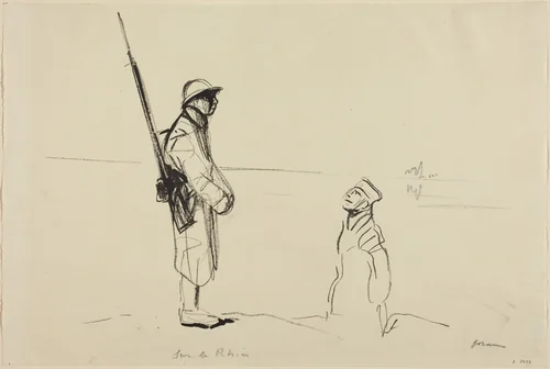 Sur le Rhin by Jean-Louis Forain, drawing, 1914-1919