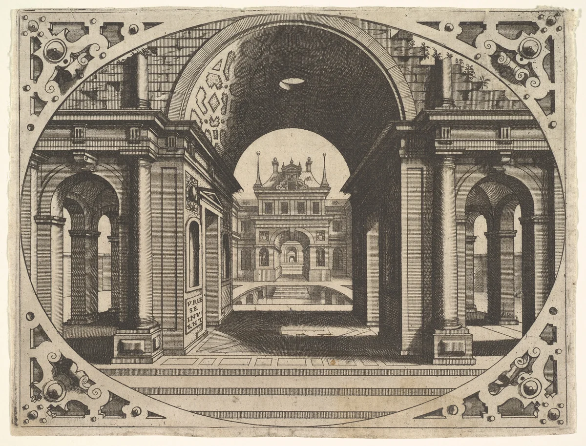 Plate from "Varie Architecture" by Johannes van Doetecum, print, 1555-1565