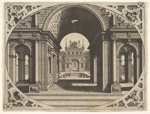 Plate from "Varie Architecture" by Johannes van Doetecum, print, 1555-1565