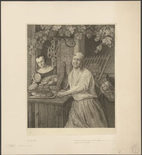 Bakkersechtpaar Arent Oostwaard en Catharina Keizerswaard by Joannes Bemme, print, 1741-1800