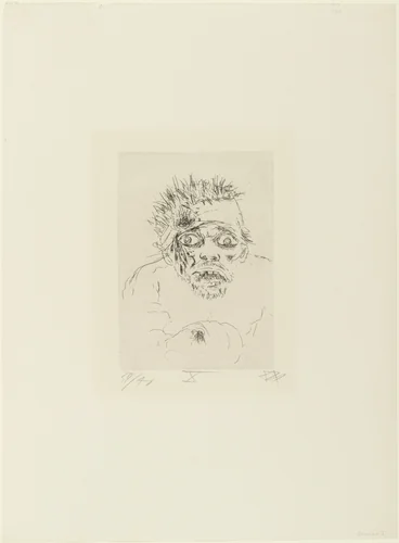 Wounded Man Fleeing (Battle of the Somme, 1916) (Fliehender Verwundeter [Sommeschlacht 1916]) from The War (Der Krieg) by Otto Dix, print, 1924