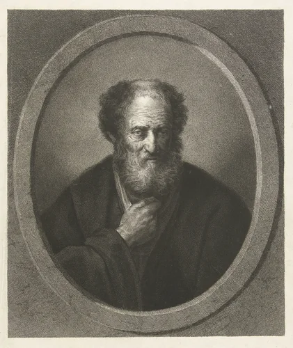 Portret van een oude man met baard, en face by Lambertus Antonius Claessens, print, 1829-1834