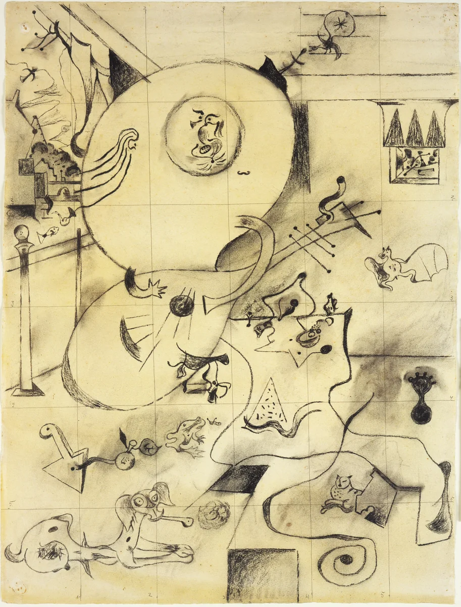 Final study for Dutch Interior (I) by Joan Miró, drawing, 1928