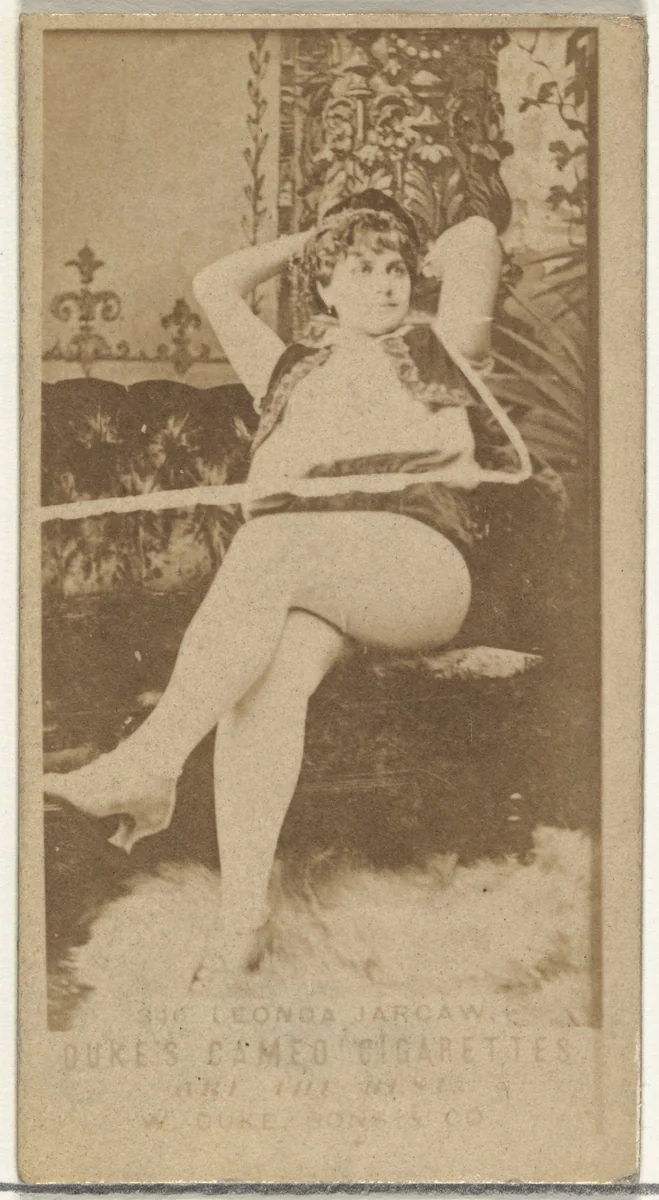 Card Number 346, Leonda Jarcaw, from the Actors and Actresses series (N145-5) issued by Duke Sons & Co. to promote Cameo Cigarettes by W. Duke, Sons & Co., photograph, 1880-1889
