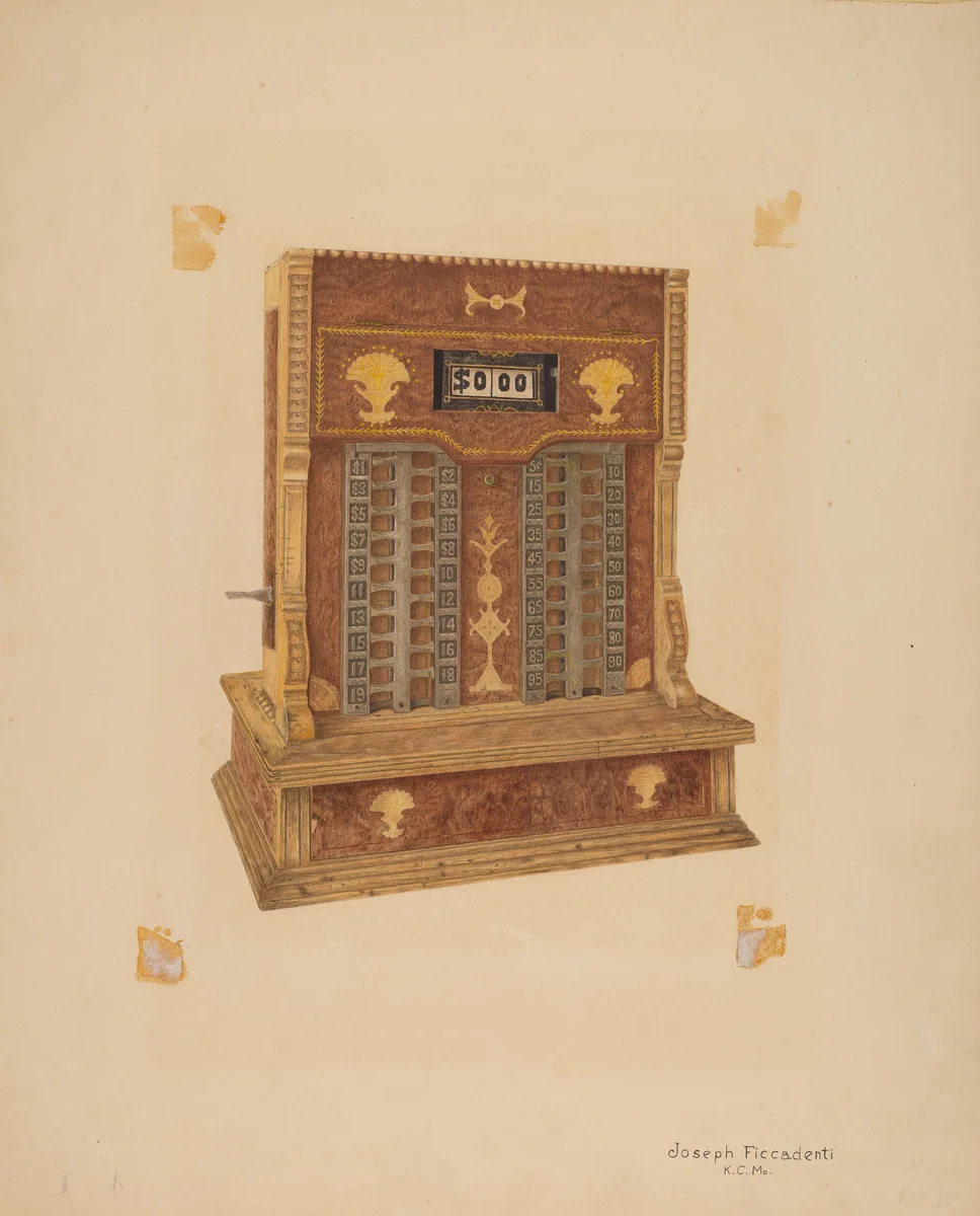 Hume Cash Register by Joseph Ficcadenti, index of american design, 1939
