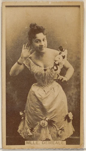 Mlle. Demeale, from the Actors and Actresses series (N45, Type 8) for Virginia Brights Cigarettes by Allen & Ginter, photograph, 1885-1891