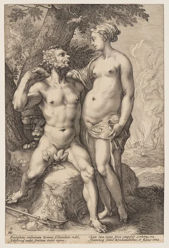 Pluto and Proserpina, from Three Paired Gods and Goddesses by Jan Saenredam, print, 1594