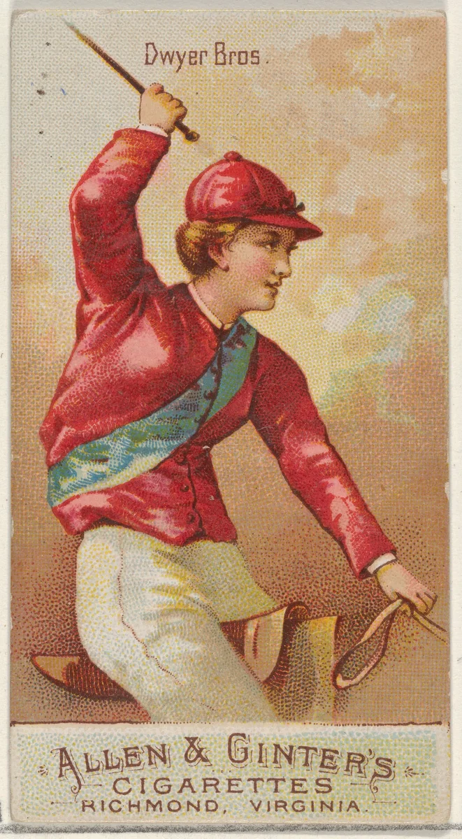 Dwyer Brothers, from the Racing Colors of the World series (N22b) for Allen & Ginter Cigarettes by Allen & Ginter, print, 1888