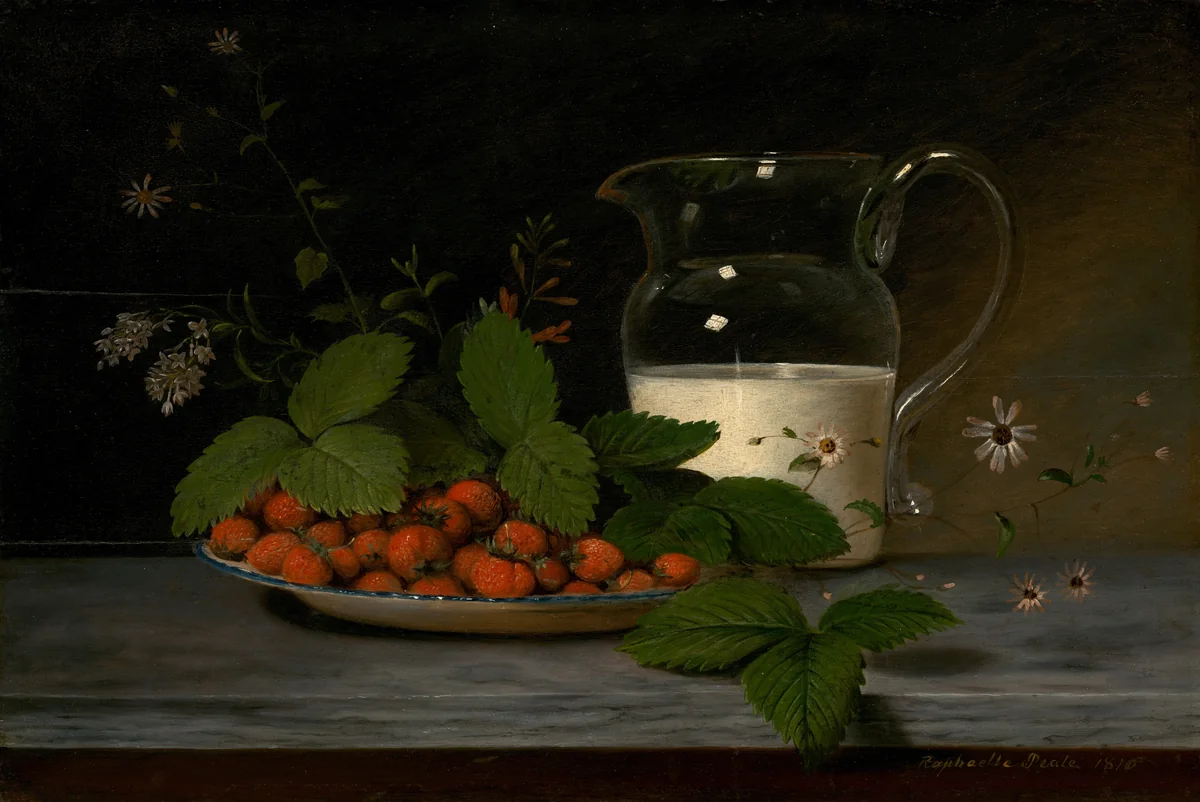 Strawberries and Cream by Raphaelle Peale, painting, 1816