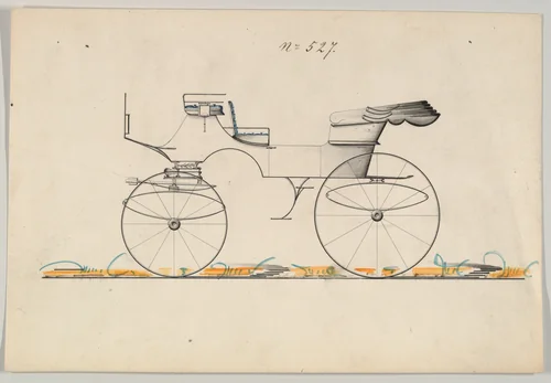 Design for Morrell Wagon, no. 527 by Brewster & Co., drawing, 1850-1870