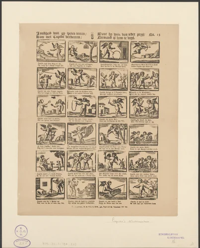 Spelende putti by anonymous, print, 1842-1866