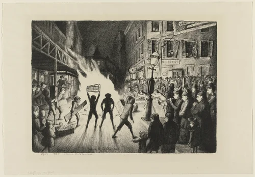 Election Night by Glenn O. Coleman, print, 1928
