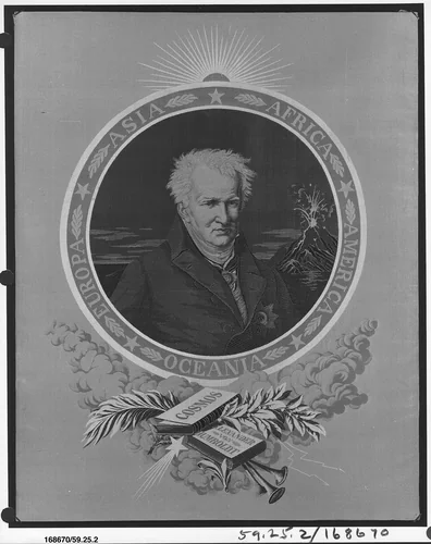 Alexander von Humboldt (1769–1859) by Nicolas Romain, textile, 1856