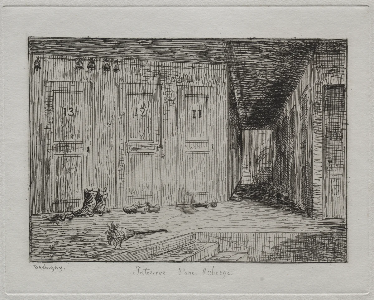 Interior of an Inn by Charles-François Daubigny, print, 1861