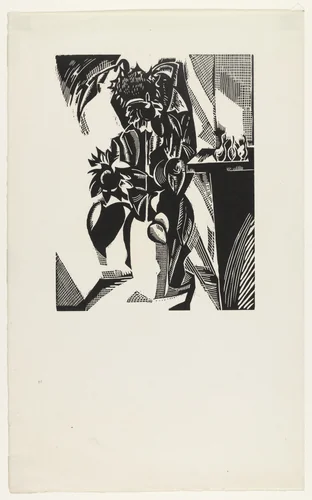 Sunflowers by E. McKnight Kauffer, print, 1917