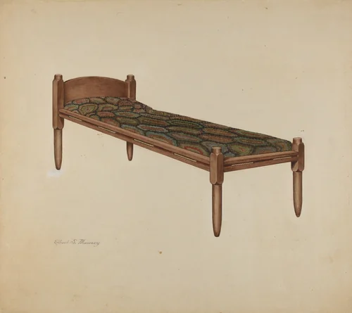 Shaker Bed by Elbert S. Mowery, index of american design, 1935-1942