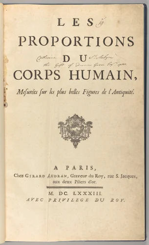 Les proportions du corps humain, mesurées sur les plus belles figures de l'antiquité by Girard Audran, artwork, 1683