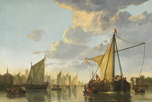 The Maas at Dordrecht by Aelbert Cuyp, painting, 1650