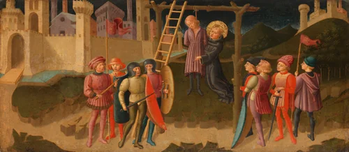 Saint Nicholas Saving a Hanged Man by Unknown, painting, 1470